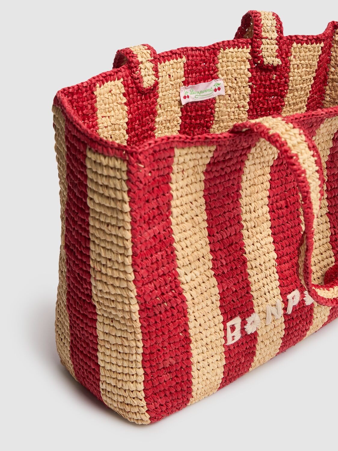 BONPOINT RAFFIA TOTE BAG W/LOGO 
