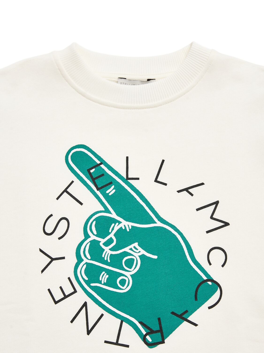 Stella Mccartney Printed Cotton Crewneck Sweatshirt In Off-white