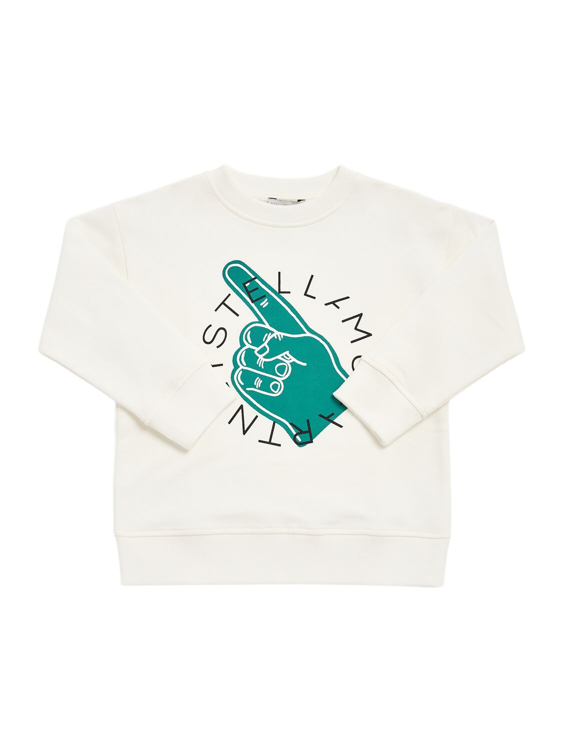 Stella Mccartney Printed Cotton Crewneck Sweatshirt In Off-white