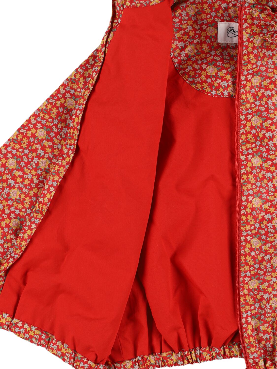 Shop Bonpoint Printed Poly Hooded Jacket In Multicolor