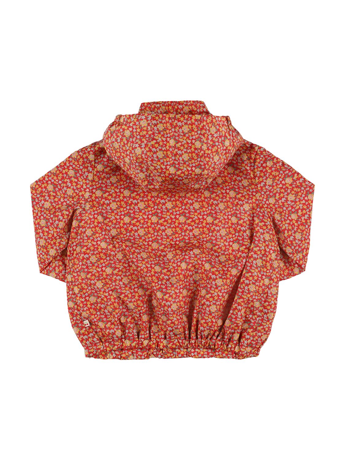 Shop Bonpoint Printed Poly Hooded Jacket In Multicolor