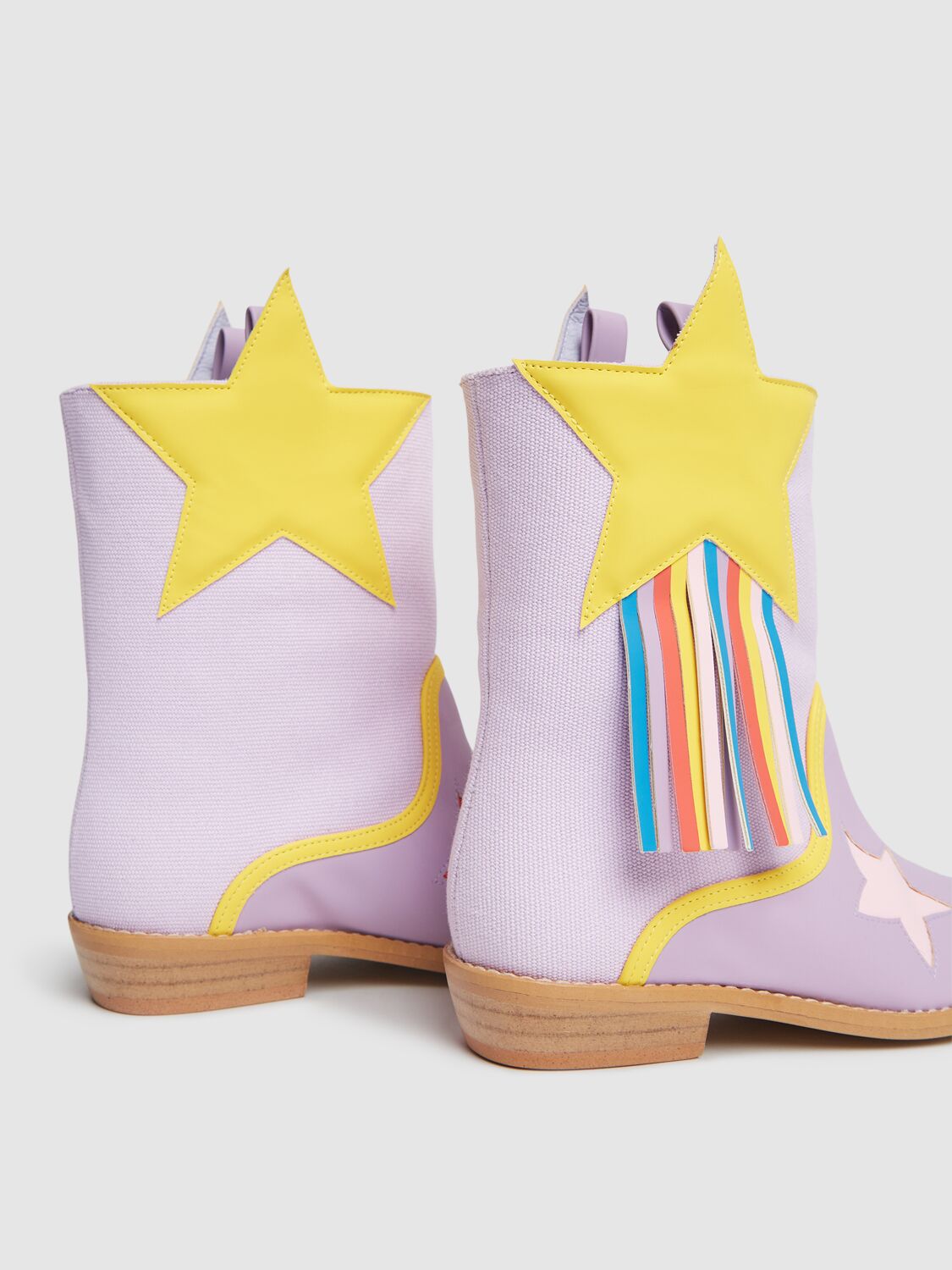Stella Mccartney Star Pattern Western Boots In Multicolor