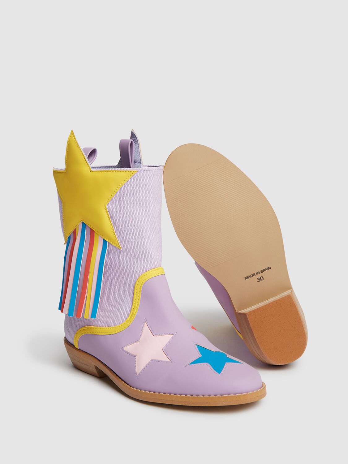 Stella Mccartney Star Pattern Western Boots In Multicolor