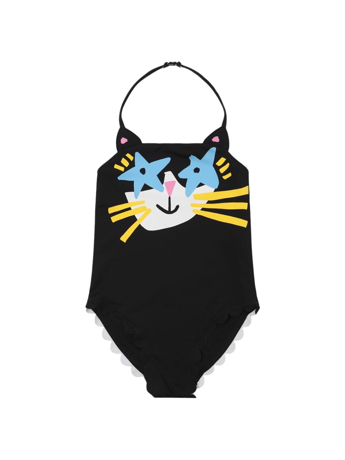 Cat Print Poly One Piece Swimsuit