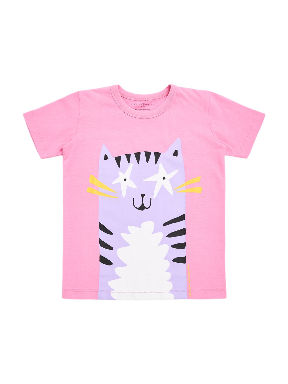 Stella Mccartney Cat Print Cotton Jersey T-shirt In Pink