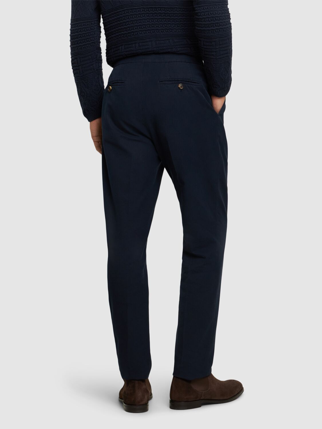 Brunello Cucinelli Regular Fit Trousers In Navy