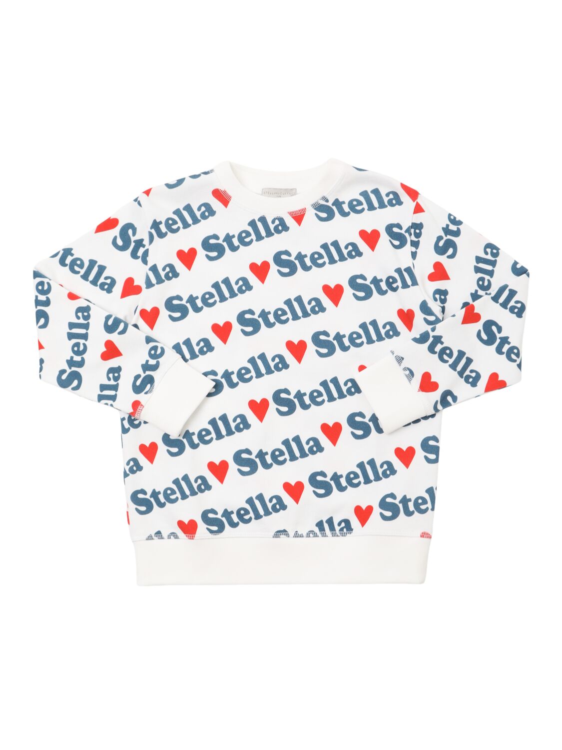Stella Mccartney Printed Cotton Crewneck Sweatshirt In White/multi