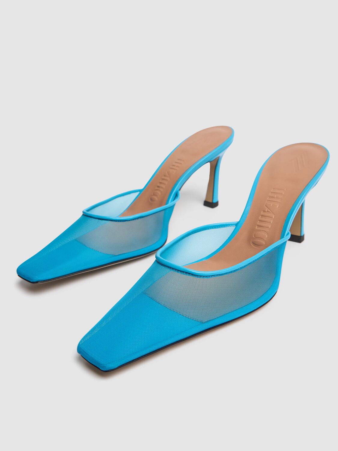 Attico Blue Juno Mules In 浅蓝色
