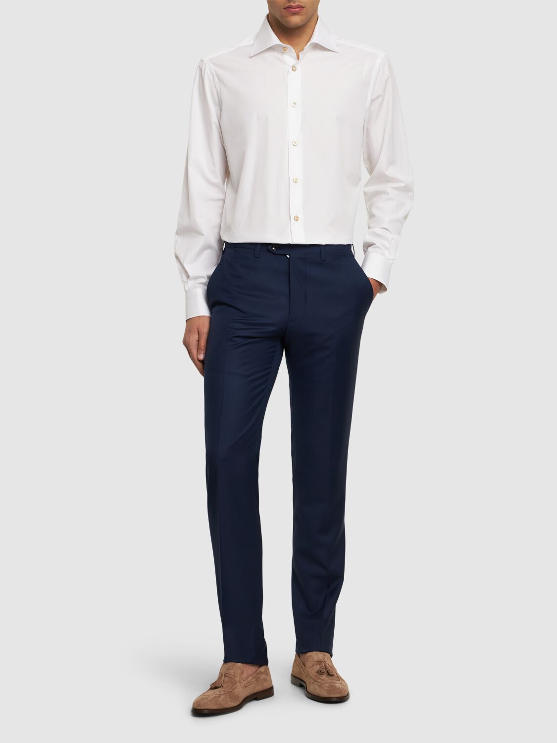Shop Kiton Cotton Shirt In White