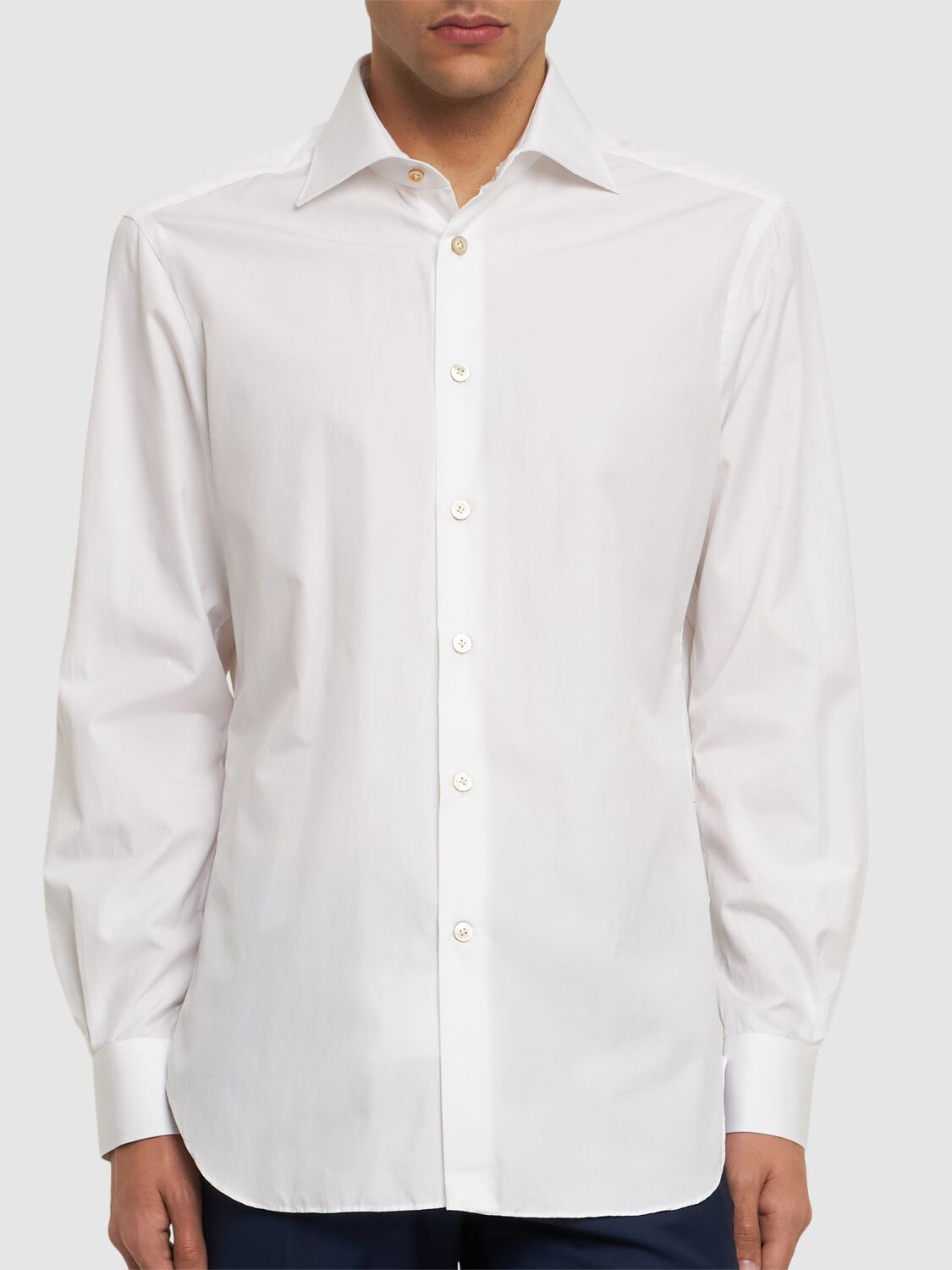 Shop Kiton Cotton Shirt In White