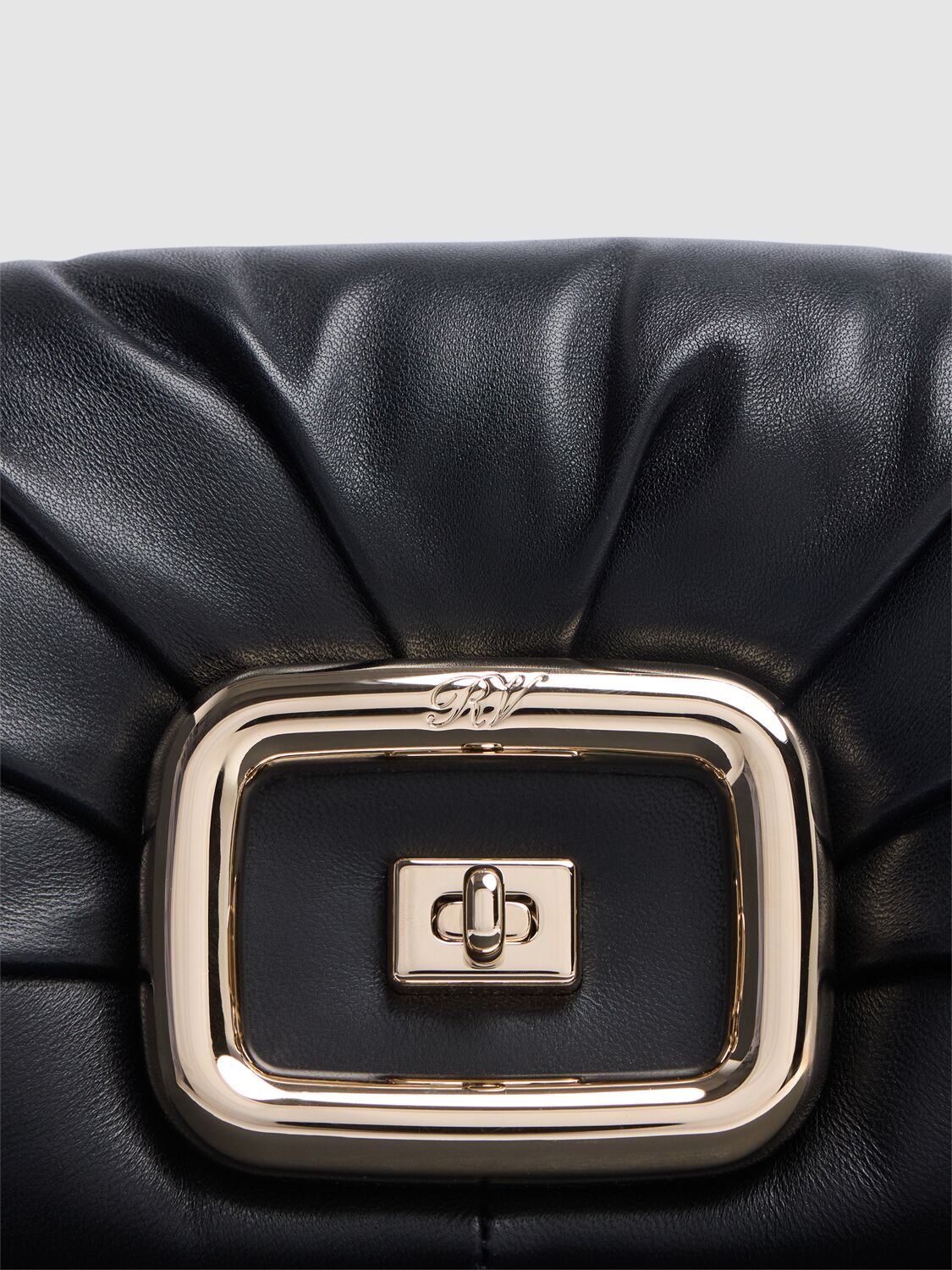 Roger Vivier Black Viv Choc Mini Bag In Leather In Black