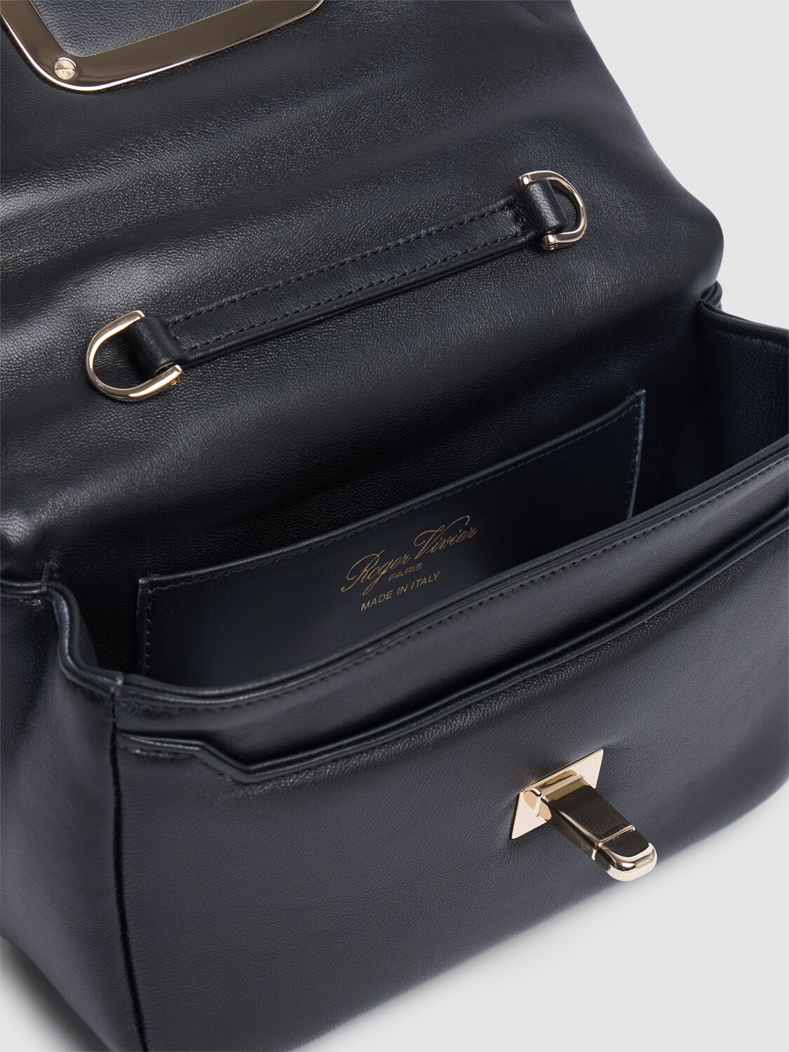 Roger Vivier Black Viv Choc Mini Bag In Leather In Black
