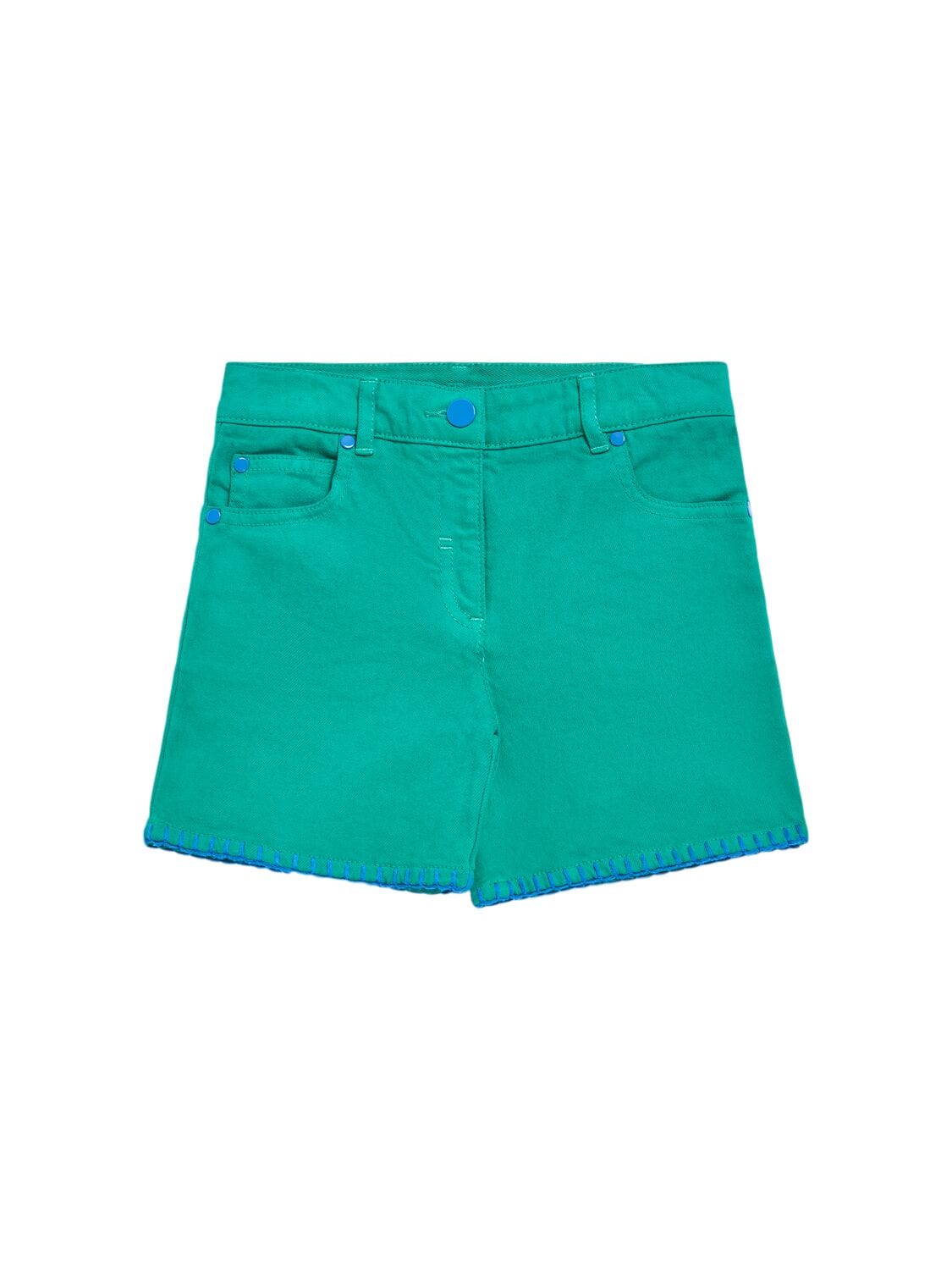 Embroidered Cotton Denim Shorts