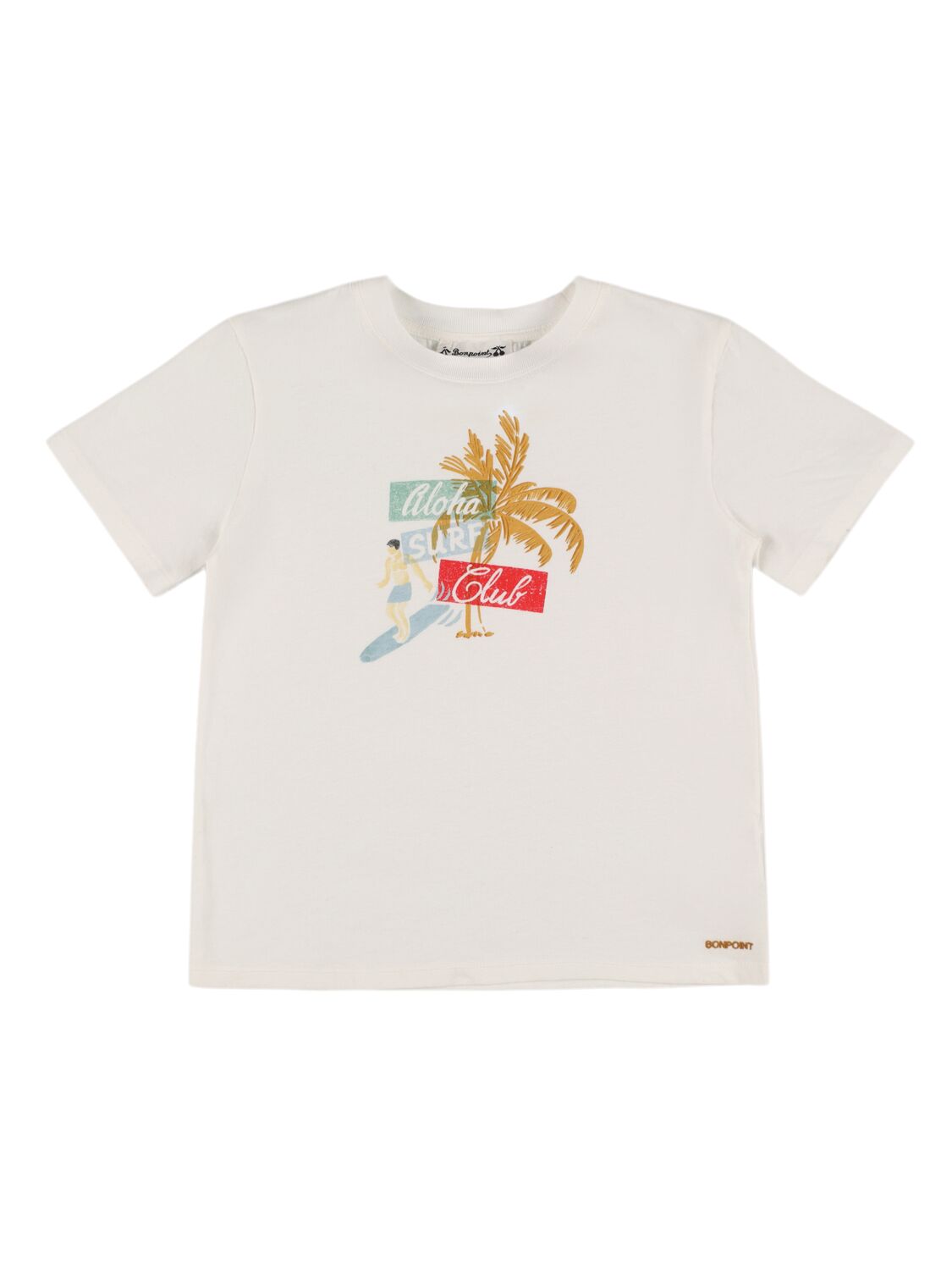 Bonpoint Surf Printed Cotton Jersey T-shirt In White