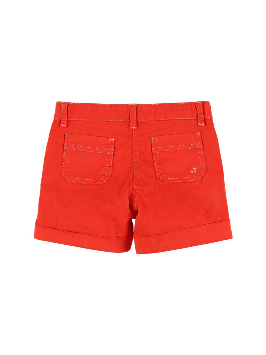 Bonpoint Cotton Blend Denim Shorts In Red