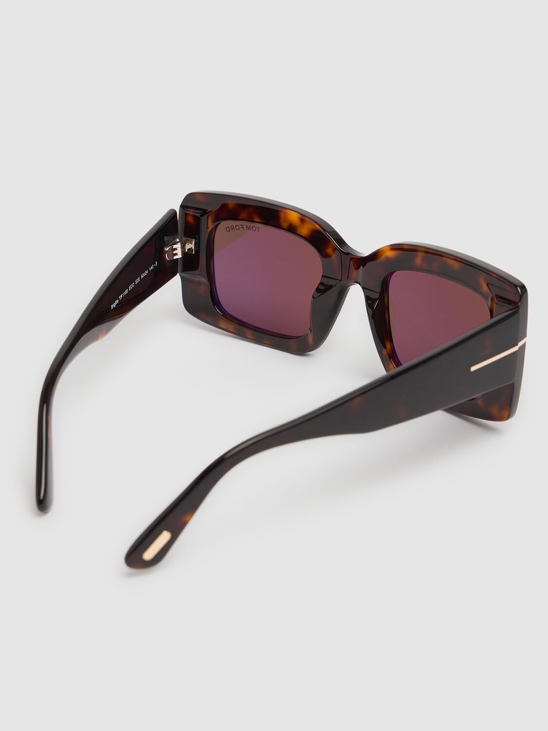 Tom Ford Brigitta Rectangle Acetate Sunglasses In Dark Havana
