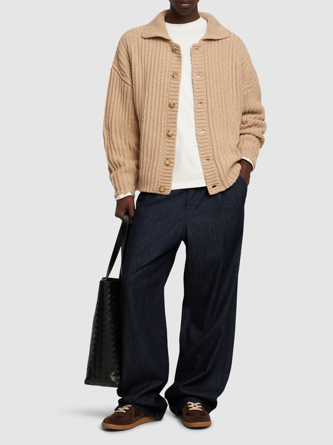 Fisherman リブカーディガン