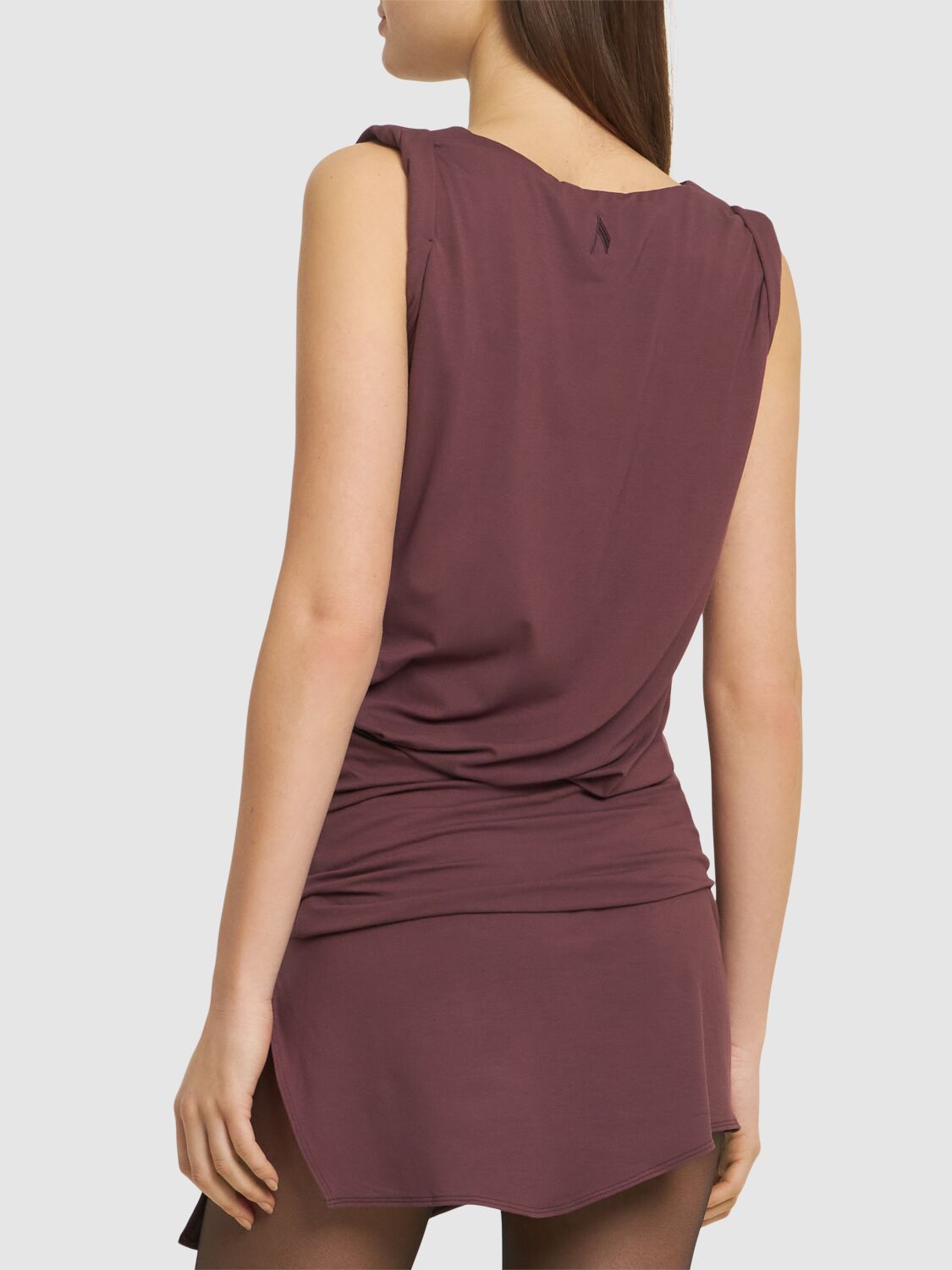 Attico Women's Mini Dress Slim Con Scollo Ampio In Mauve Scuro In Viscosa In Dark Mauve