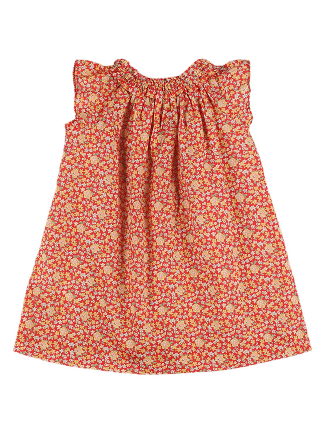 Shop Bonpoint Printed Cotton Muslin Dress In Multicolor