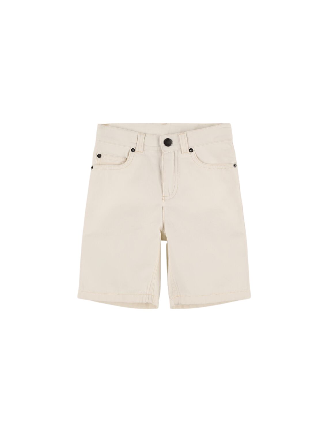Bonpoint Cotton Denim Shorts In Off-white