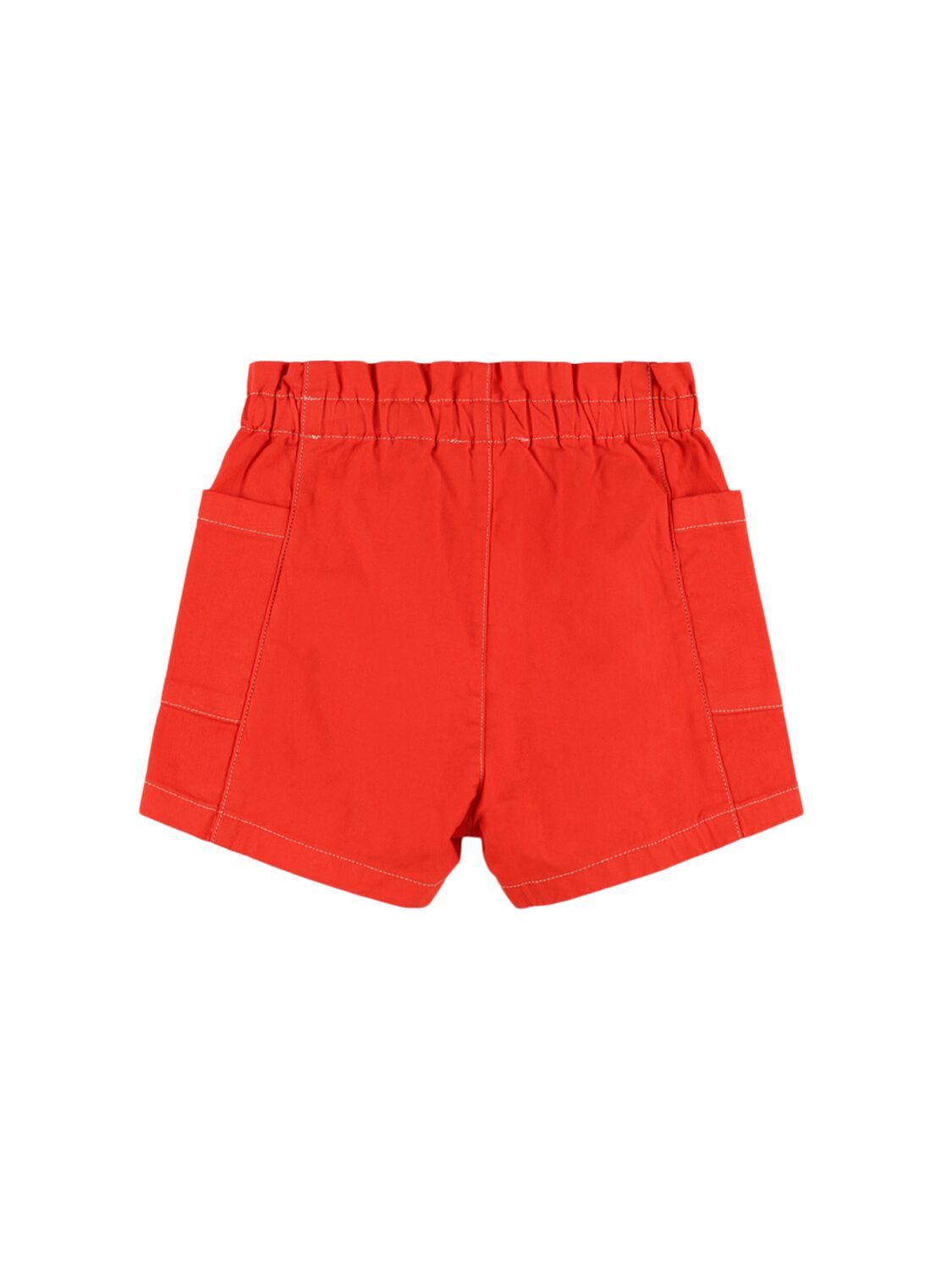 Bonpoint Cotton Blend Denim Shorts In Red