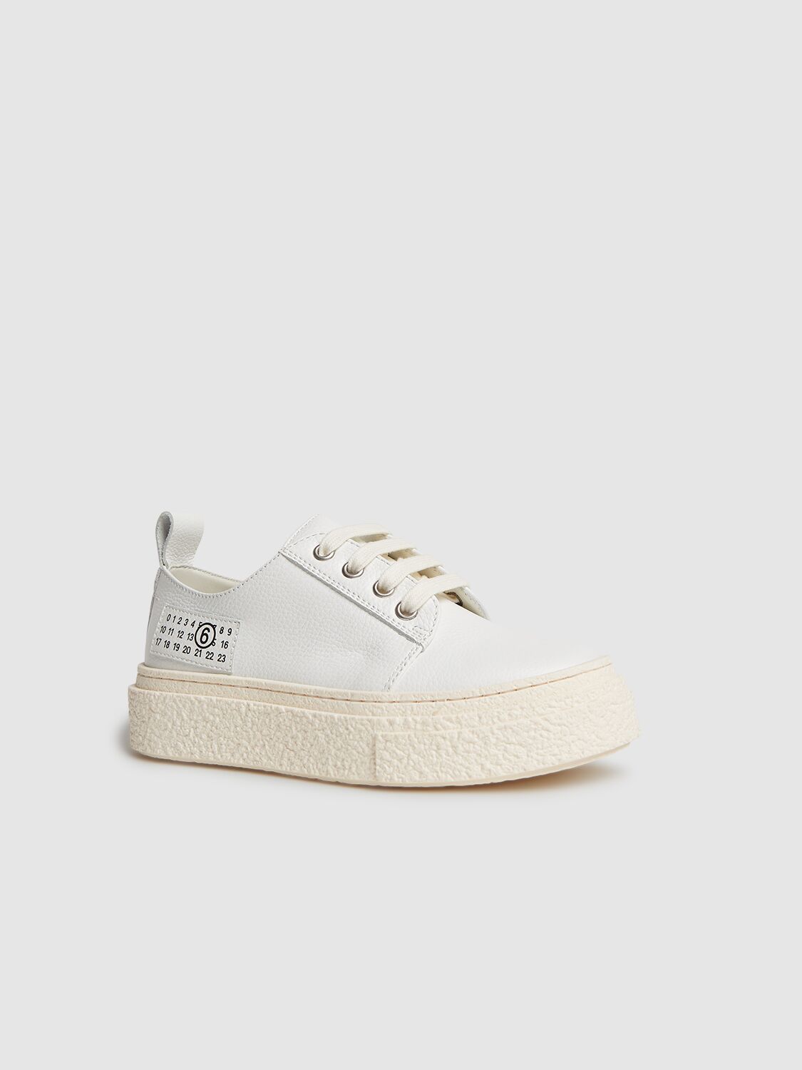 Mm6 Maison Margiela Leather Lace-up Sneakers In 白色