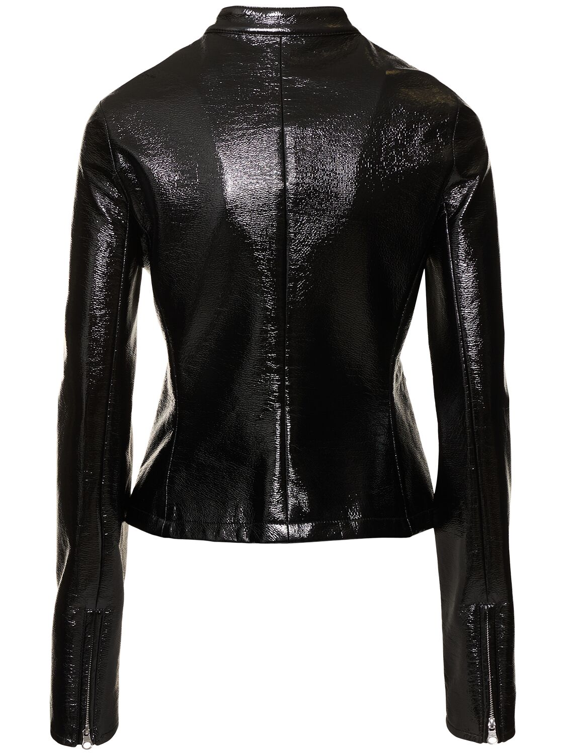 Courrèges Iconic Vinyl Biker Jacket In Black