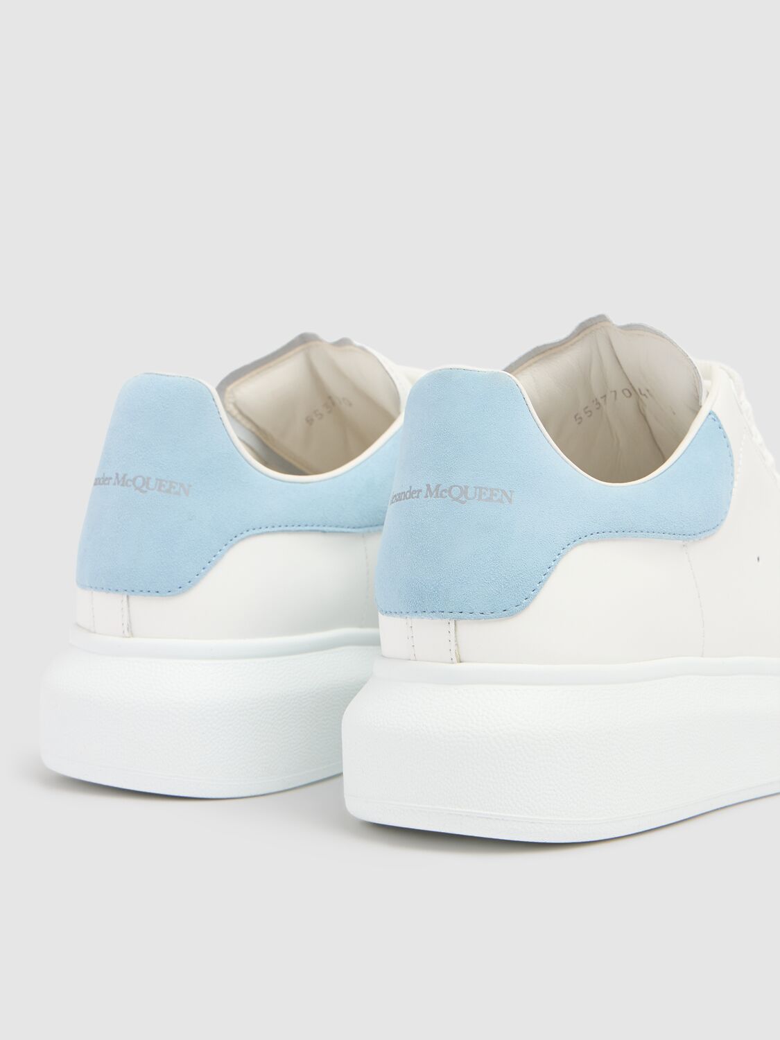 Shop Alexander Mcqueen 45mm Leather Sneakers In White,poudre
