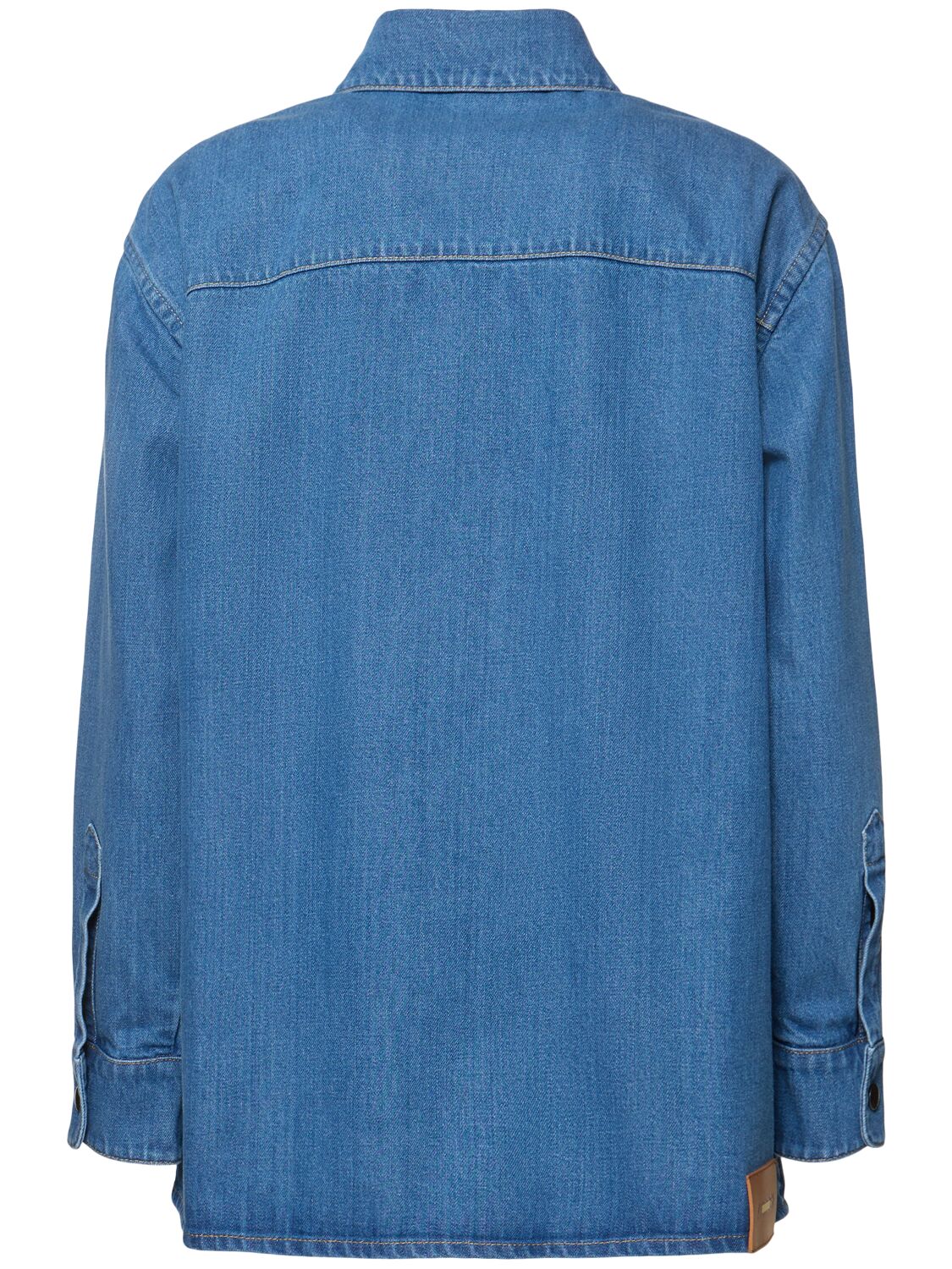 Shop Aspesi Cotton Denim Shirt In 蓝色