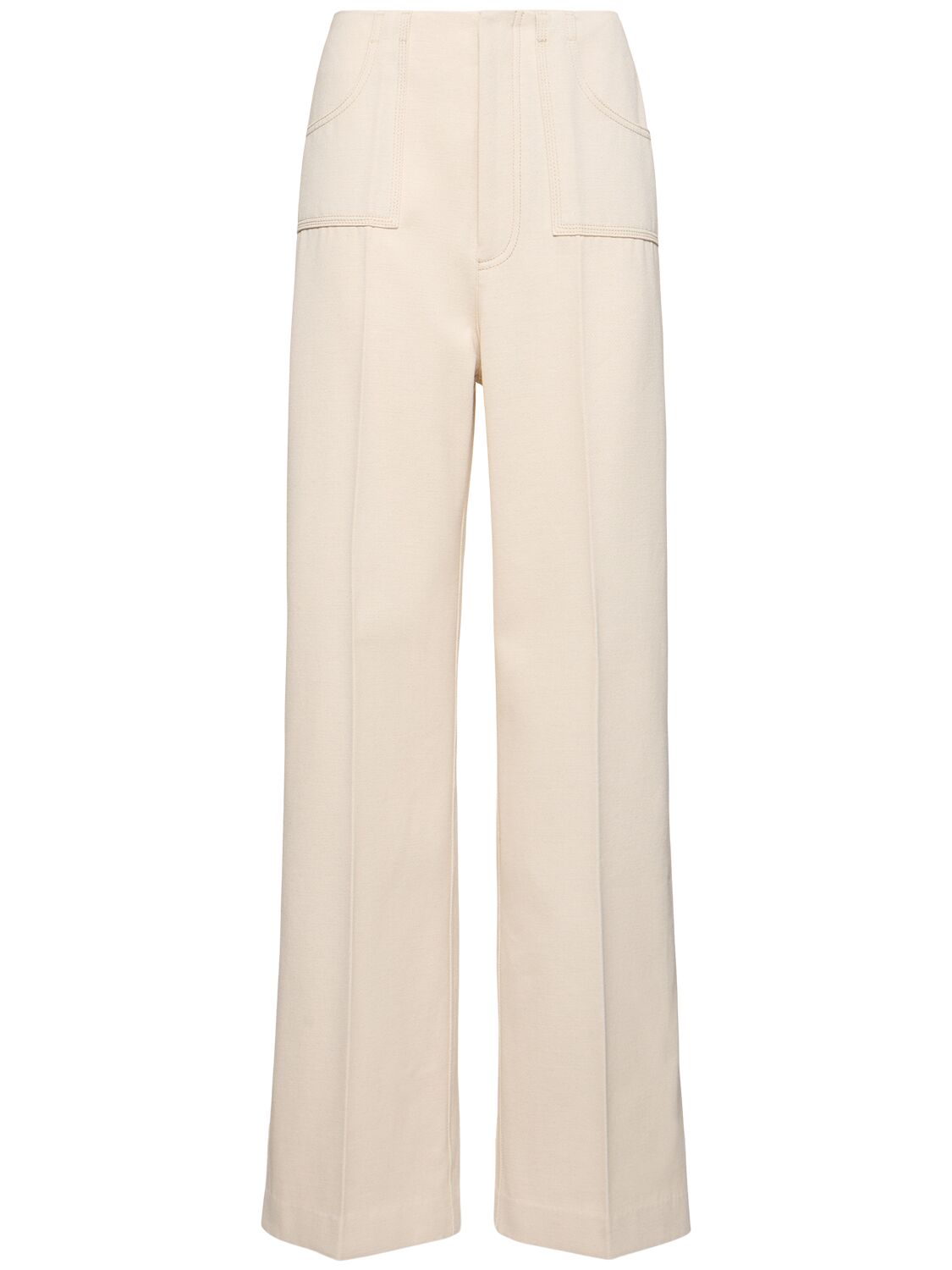 High Waist Canvas Wide Leg Pants