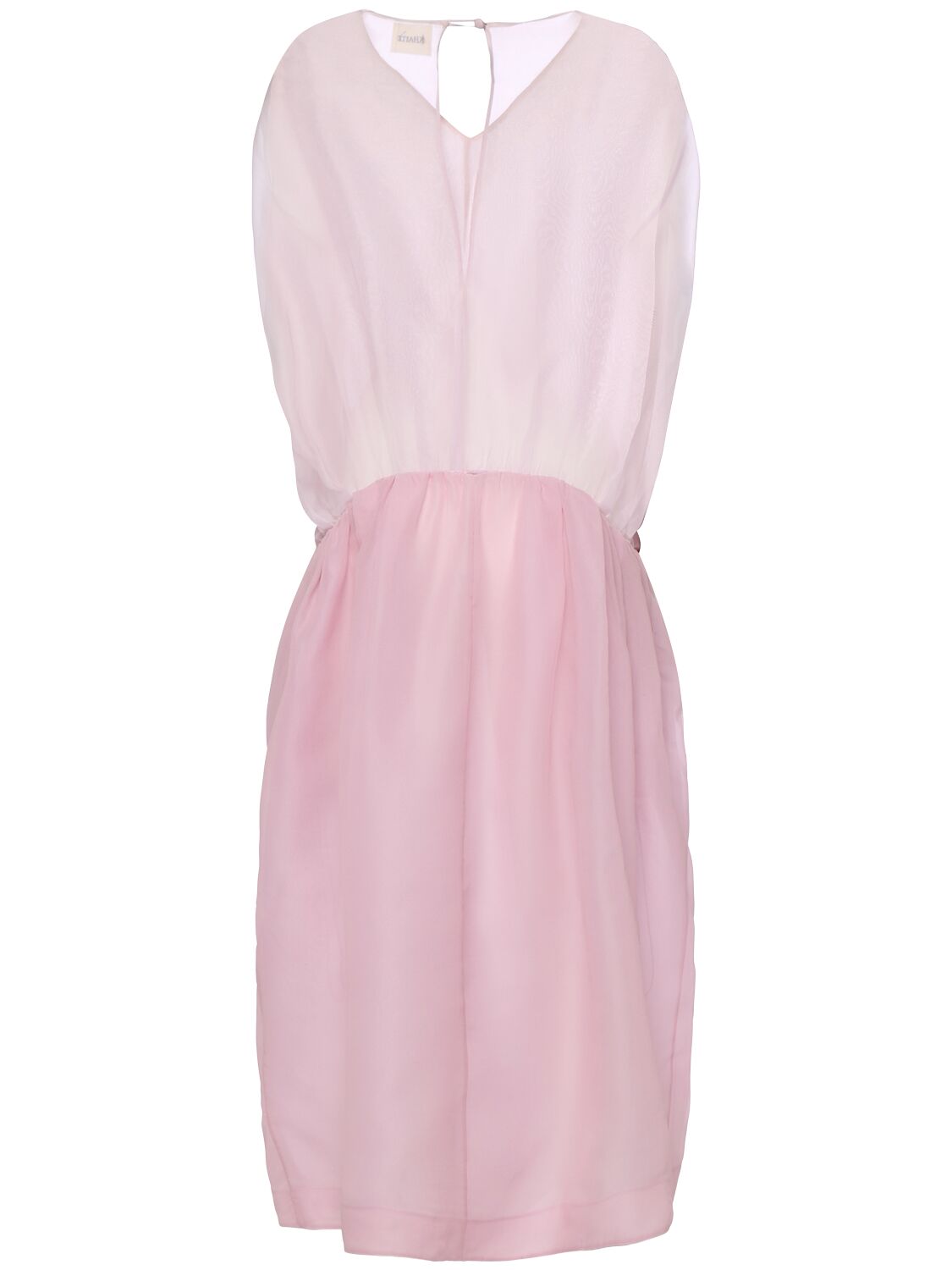 Khaite Noah Silk Organza Long Dress In Peony