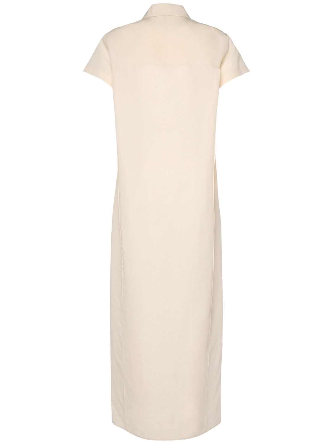 Khaite Effy Silk And Cotton-blend Organza Midi Shirt Dress In Neutral