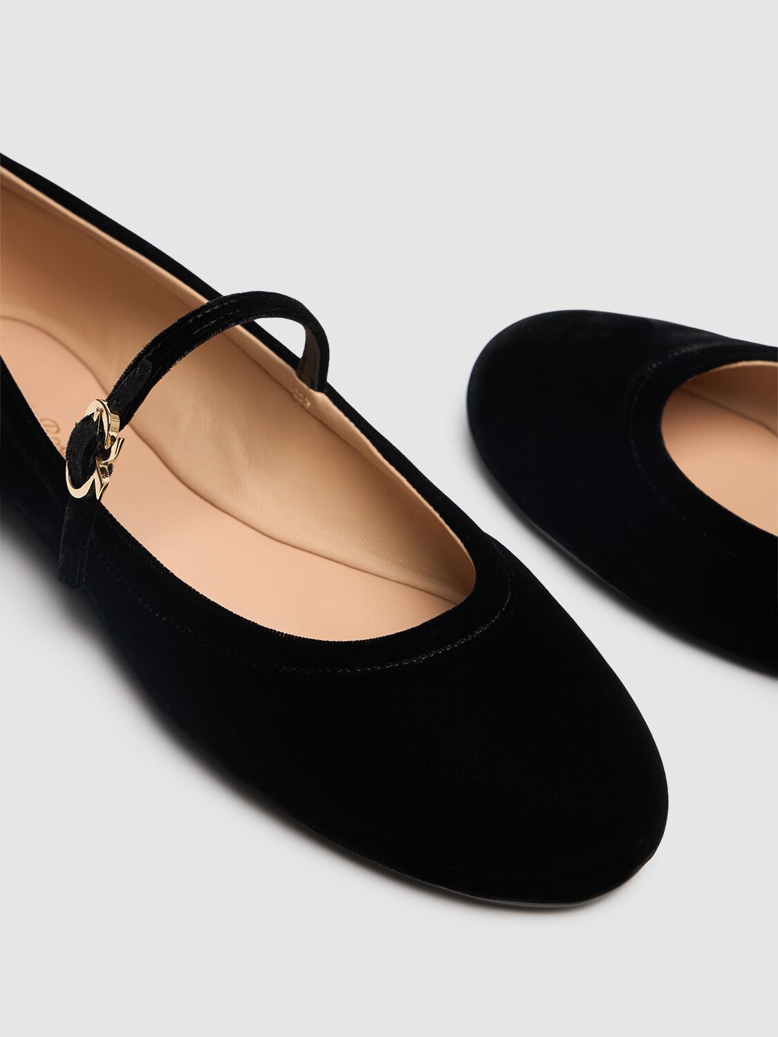 GIANVITO ROSSI 5MM CARLA VELVET BALLERINAS 