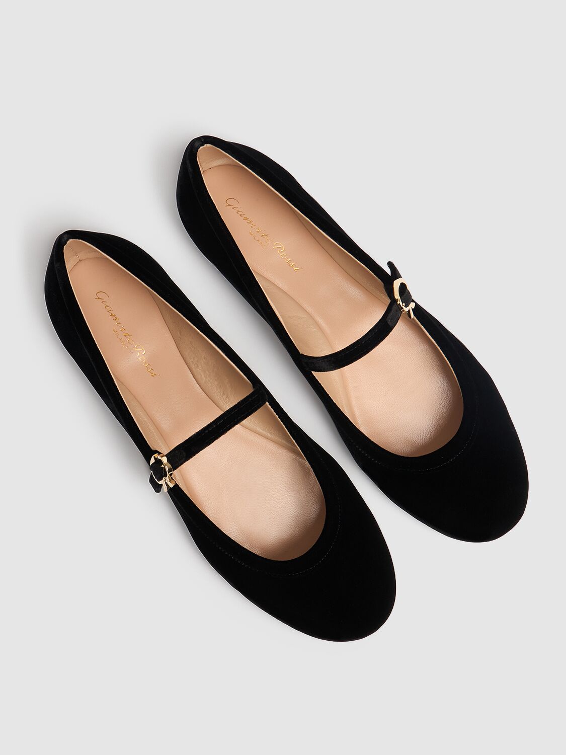 GIANVITO ROSSI 5MM CARLA VELVET BALLERINAS 