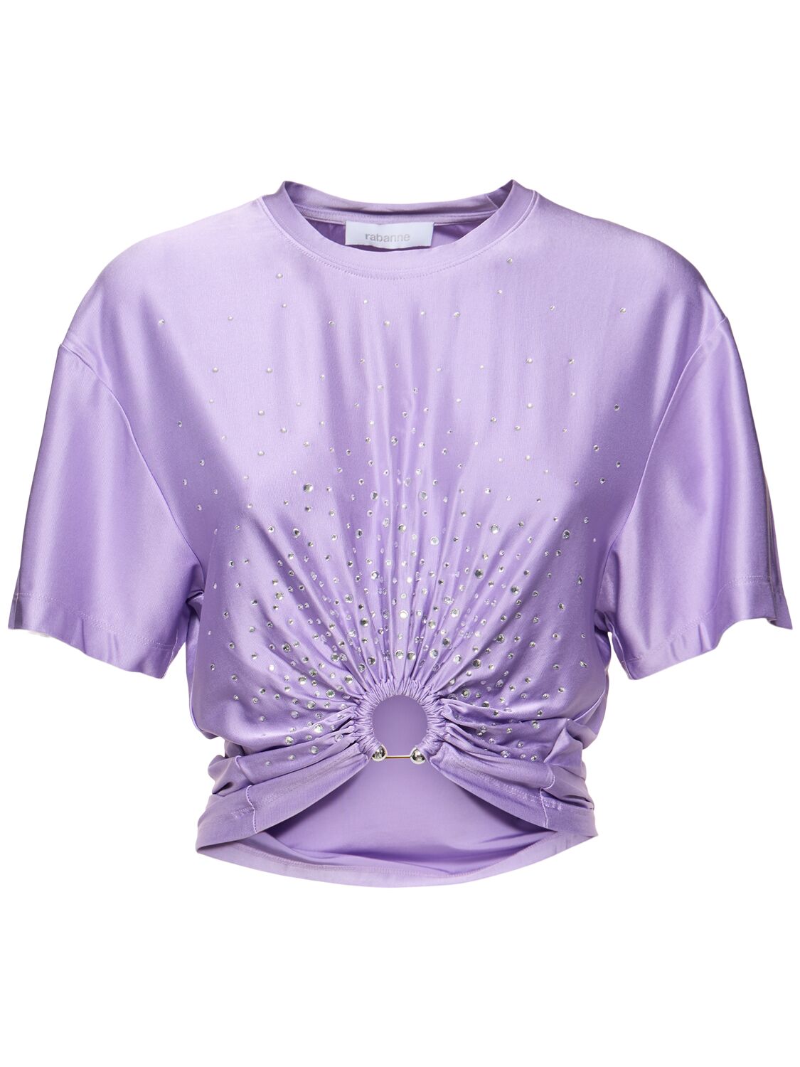 RABANNE Embellished Jersey T-shirt