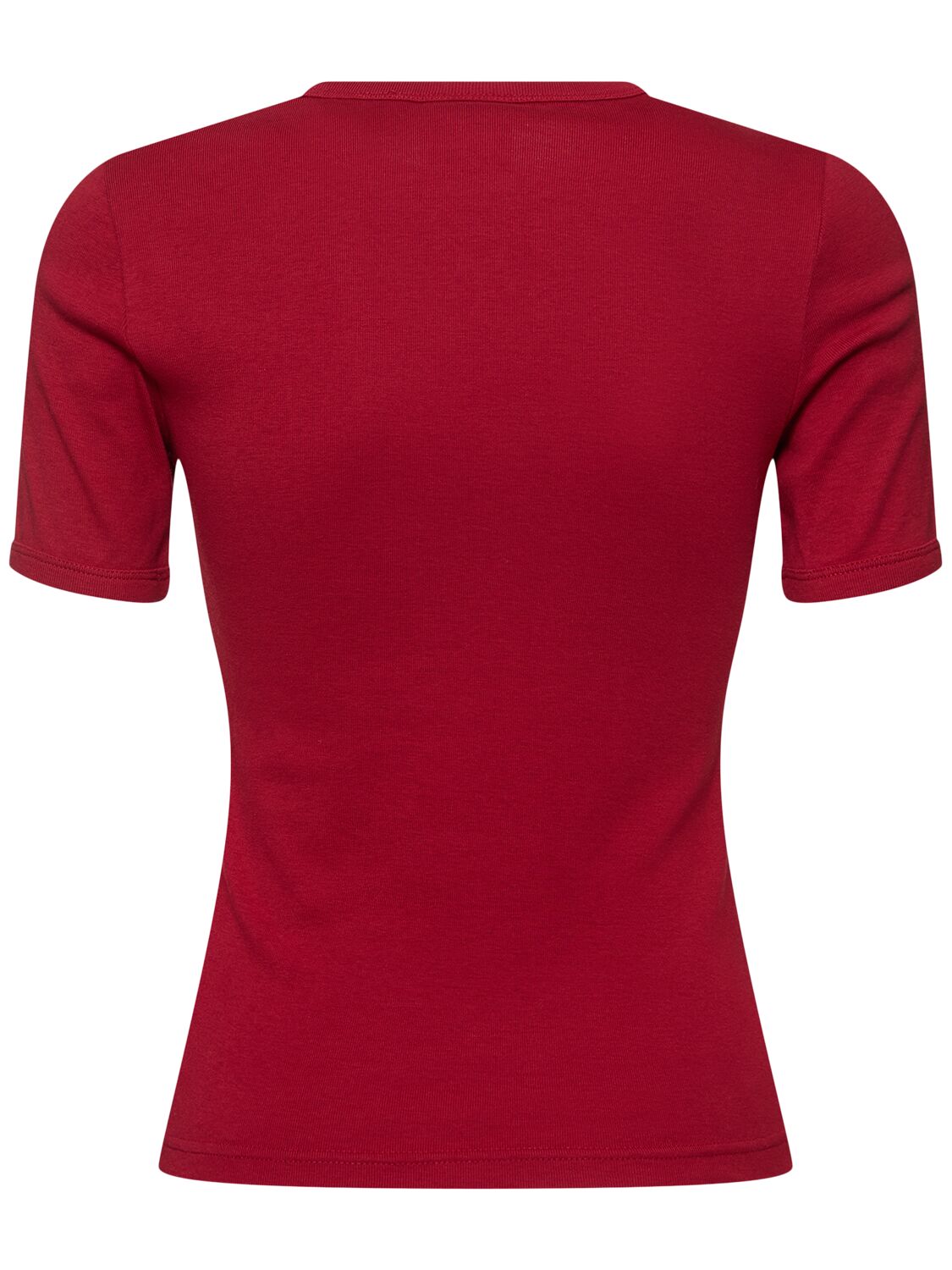 Shop Courrèges Signature Contrast Cotton T-shirt In Red