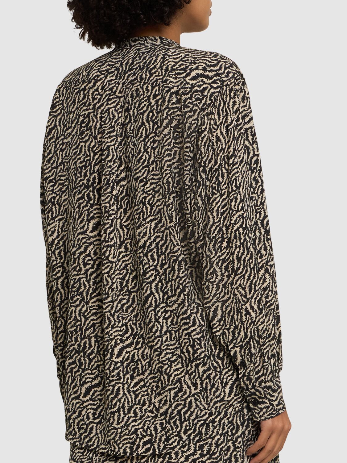 Isabel Marant Étoile Pattern-printed Long-sleeved Top In Ecru/black