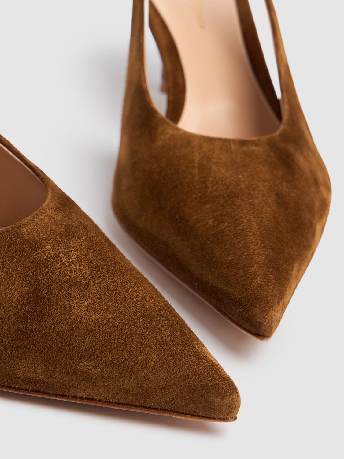 Shop Gianvito Rossi 55mm Robbie Suede Slingbacks In Tan