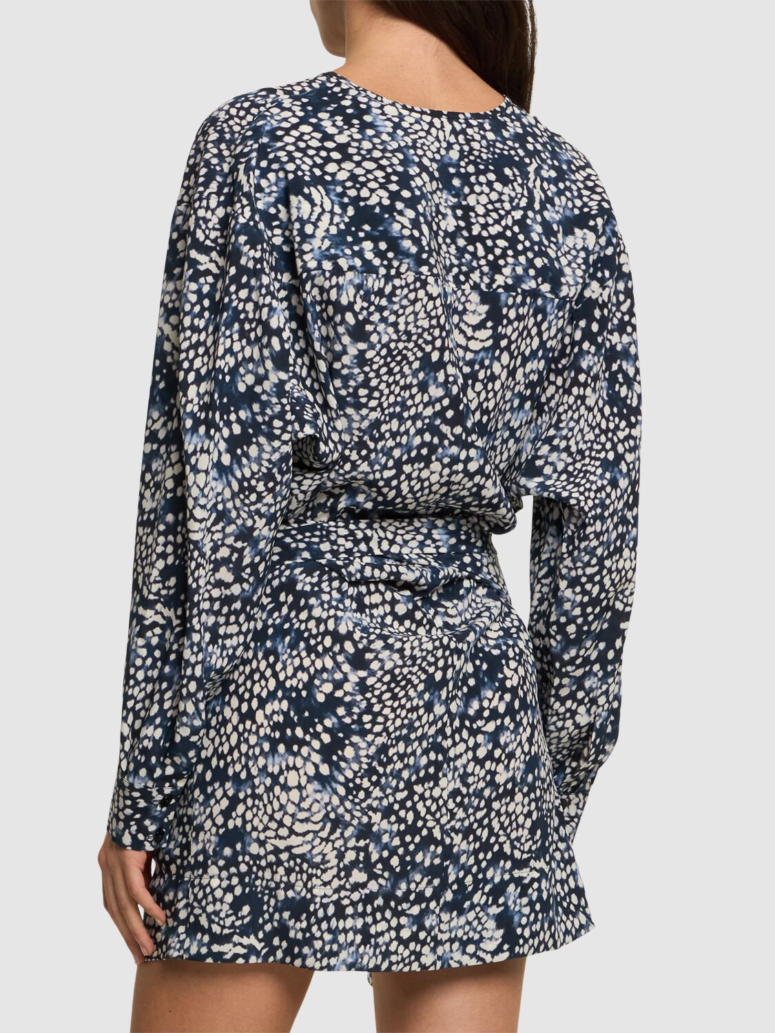 ISABEL MARANT HABLA PRINTED STRETCH SILK MINI DRESS 