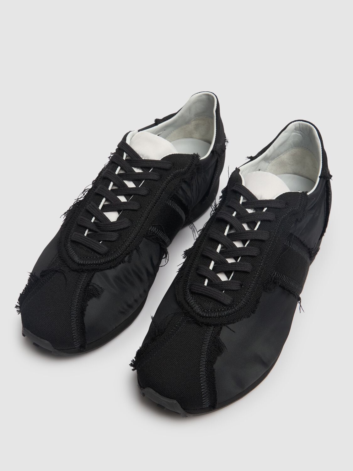 Shop The Row Mica Cotton Blend Low Top Sneakers In Black/light Gre