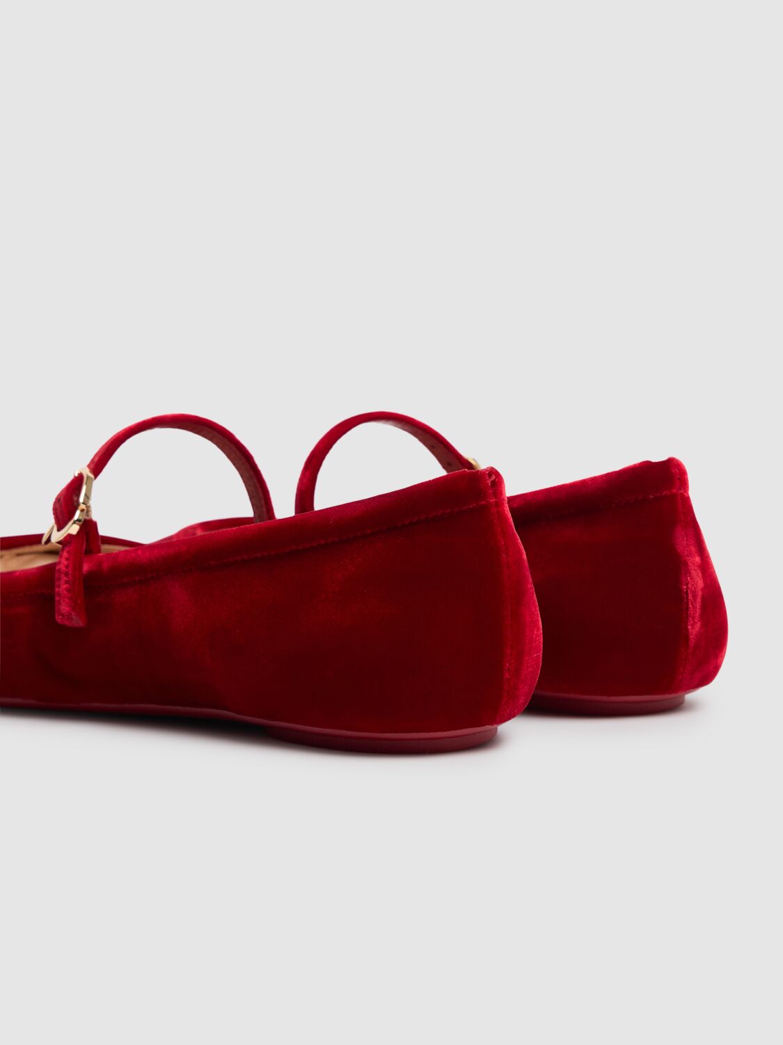 Gianvito Rossi 5mm Carla Velvet Ballerinas In Tabasco Red