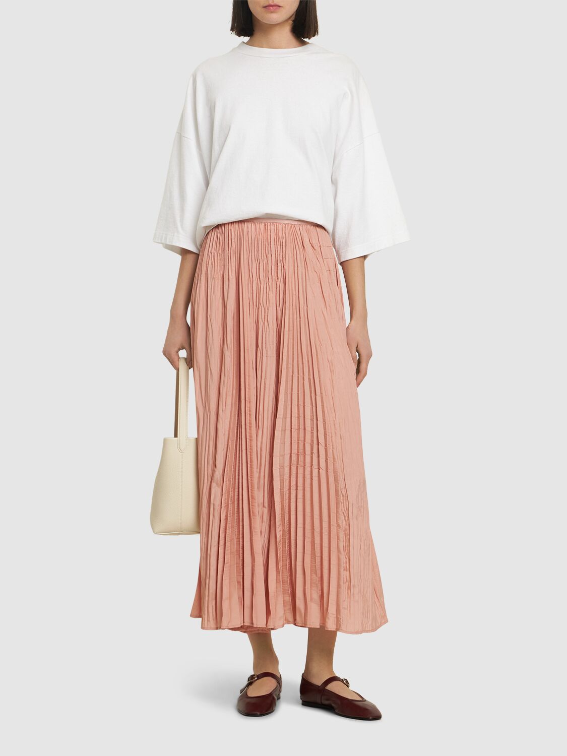FORTE FORTE VISCOSE BLEND PLISSÉ SARONG SKIRT 