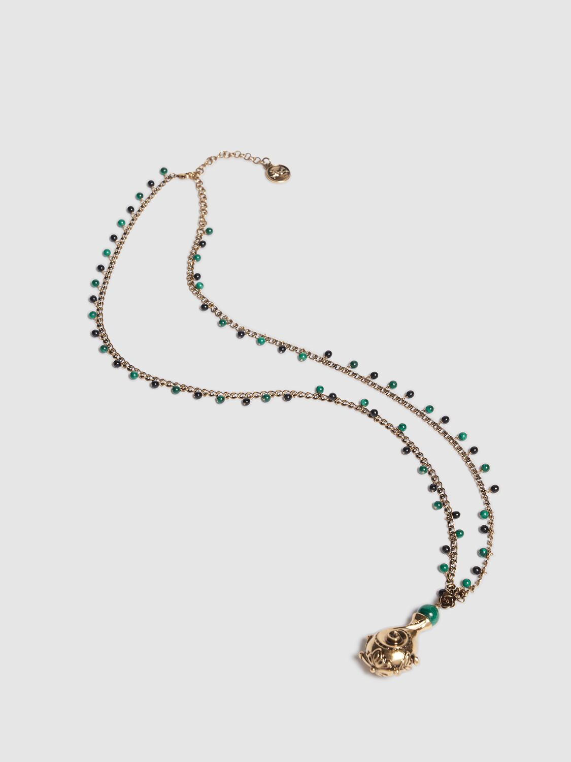 Etro Shell Pendant Necklace In Gold