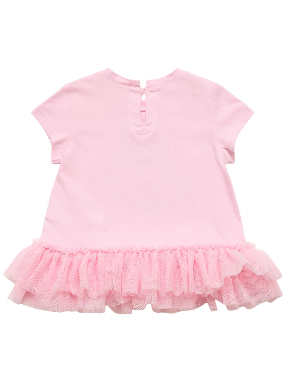 MONNALISA PRINTED COTTON JERSEY & TULLE T-SHIRT 