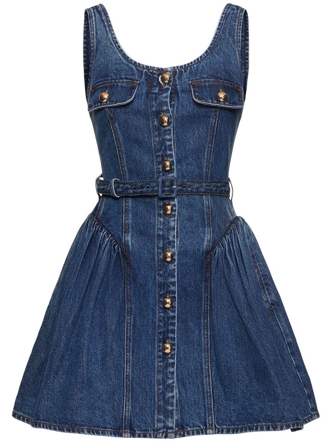 Flared Denim Mini Dress