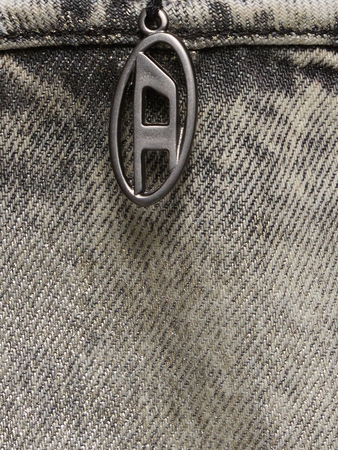 Shop Diesel De-fulsy Coated Denim Top In 银色