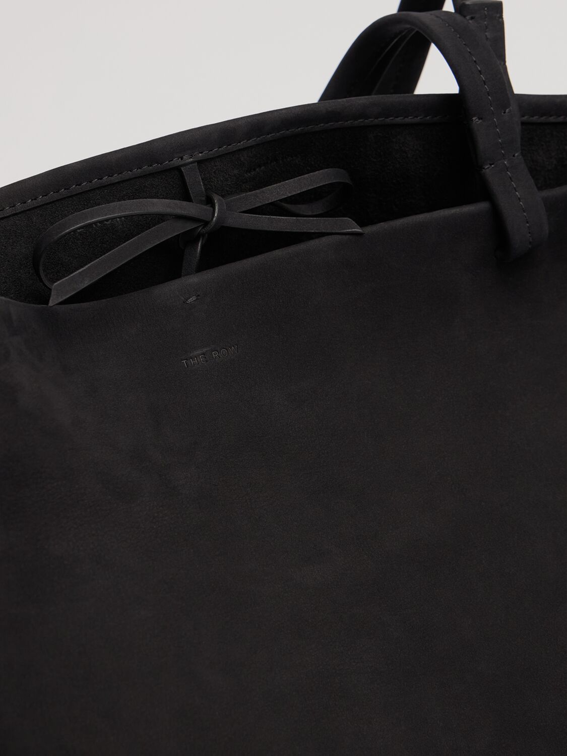 The Row Park Three Nubuk Leather Tote Bag In Black Ans