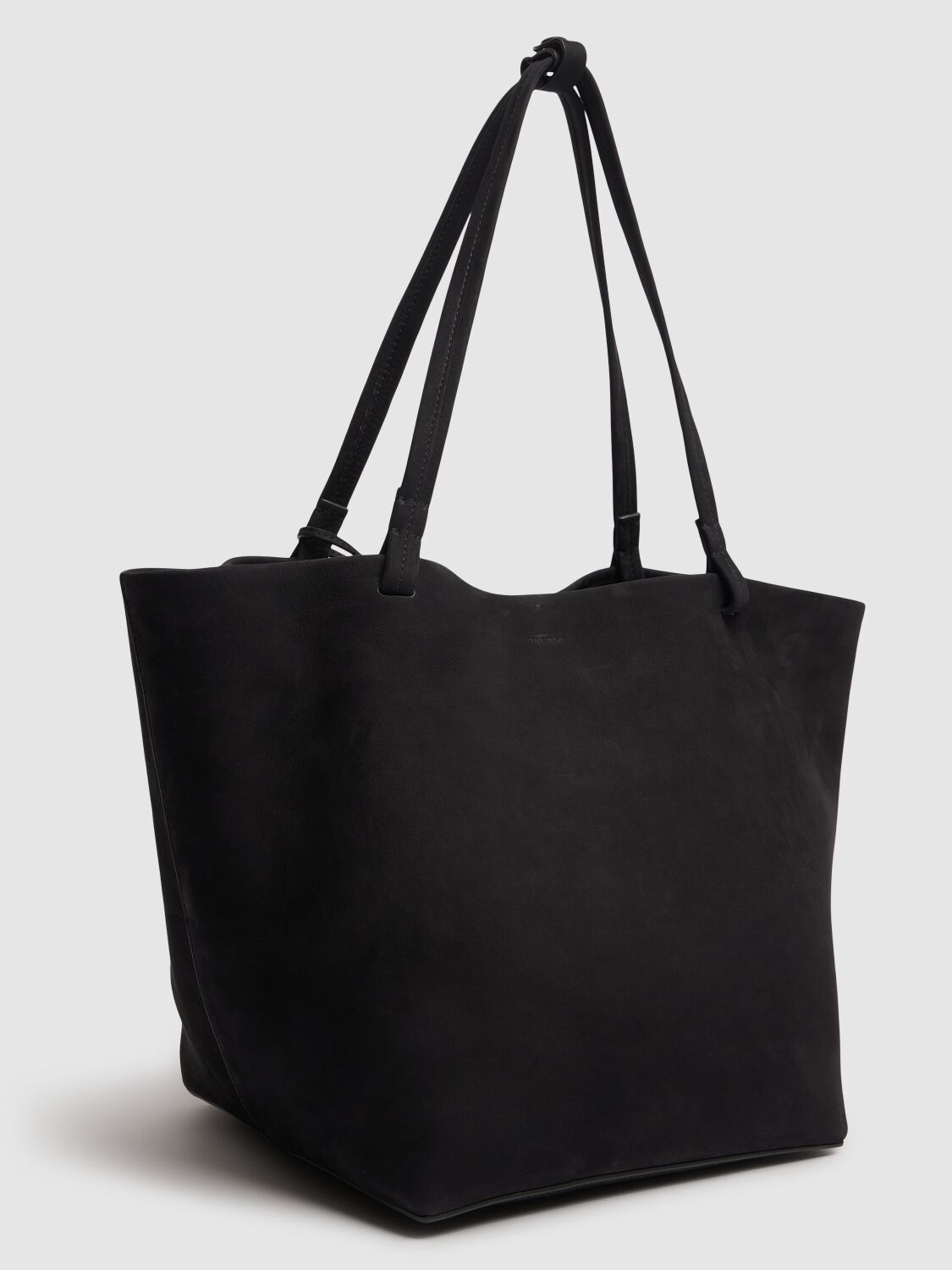 The Row Park Three Nubuk Leather Tote Bag In Black Ans
