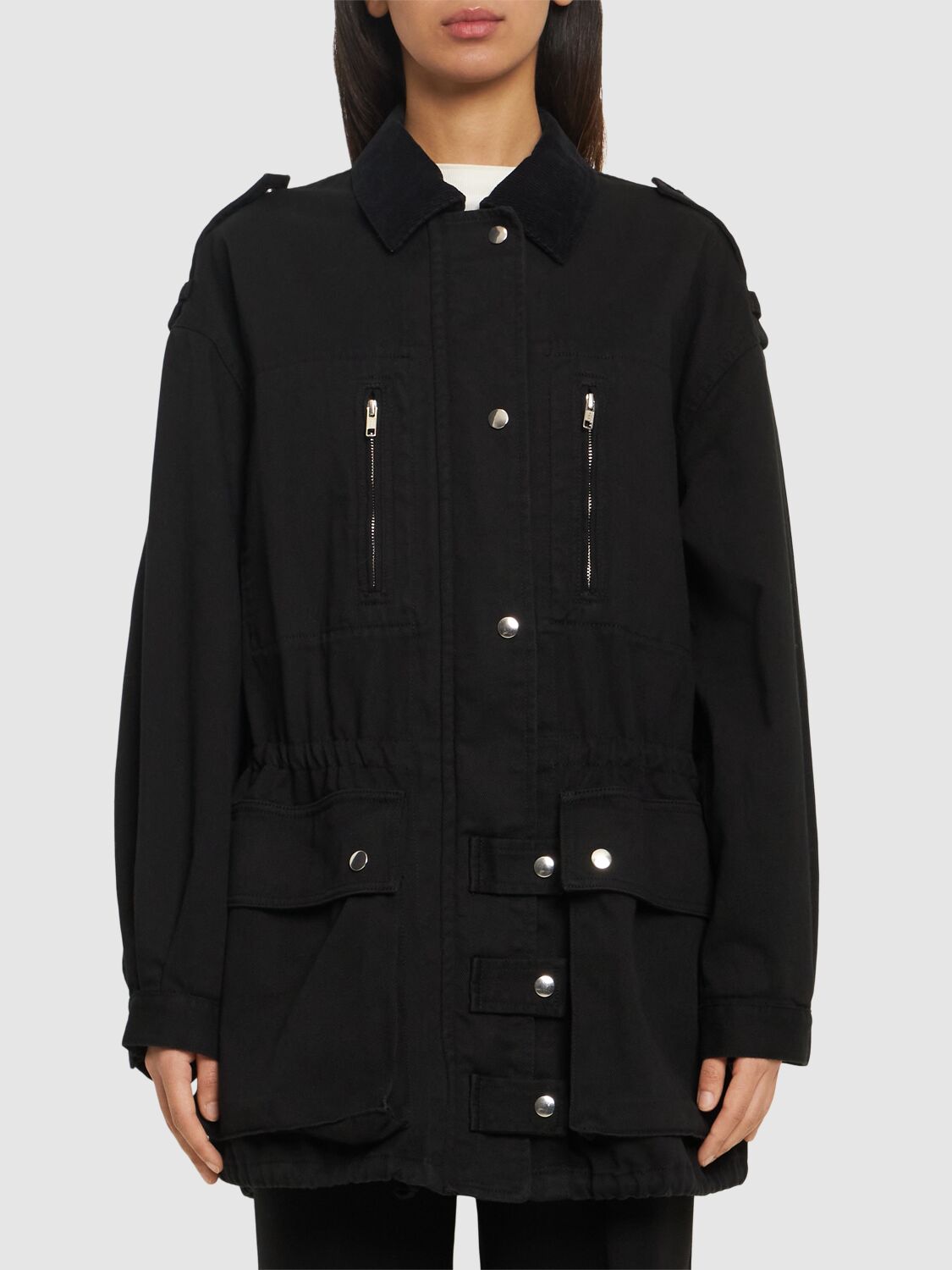 ジャケット Isabel Marant Etoile Black Cotton Joanna Jacket Isabel Marant Étoile Joanna Oversized Cotton Gabardine