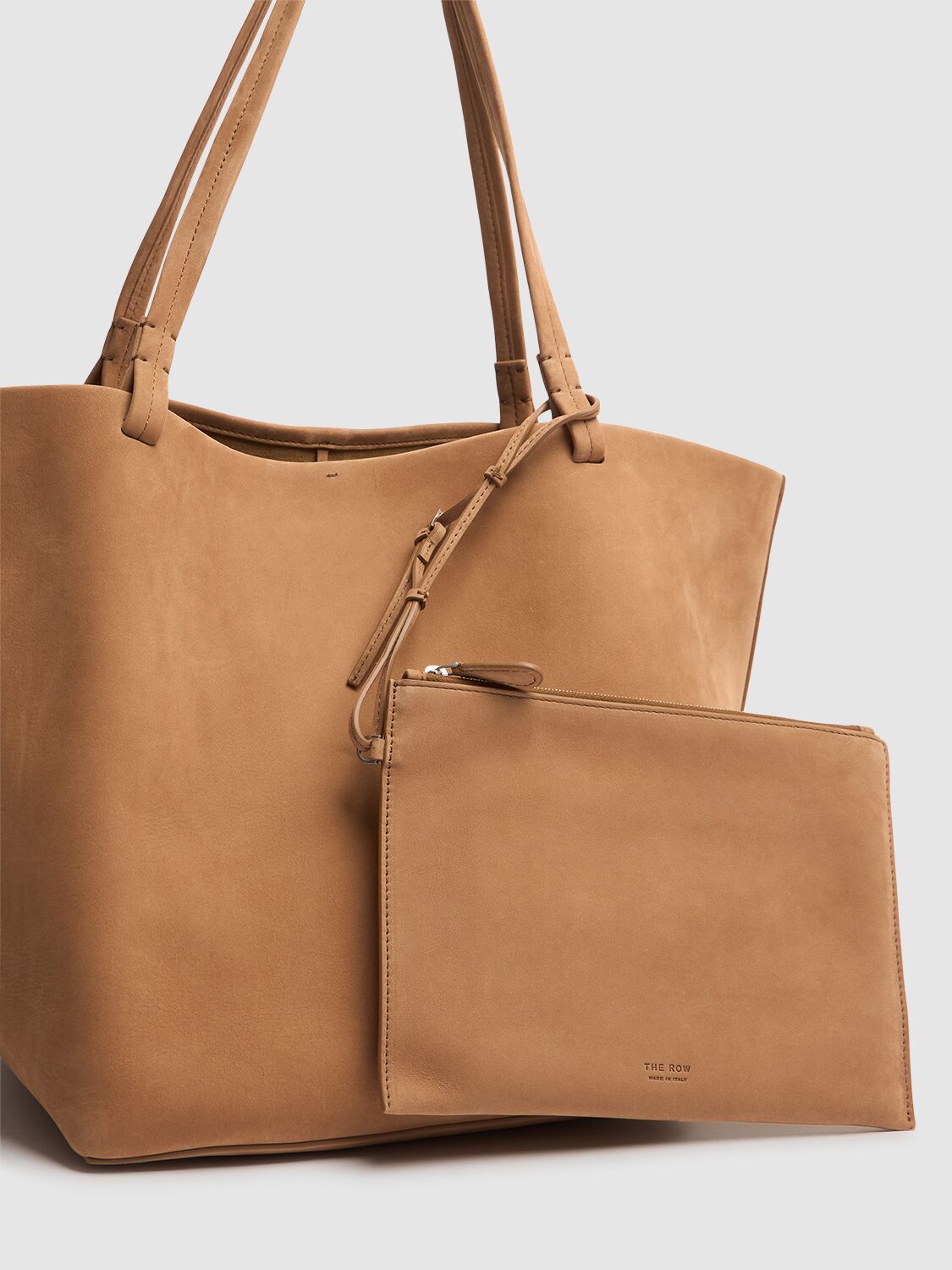 The Row Park Three Nubuk Leather Tote Bag In Hazel